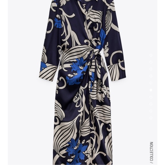 ZARA SS23 PRINTED SHIRT DRESS MIDI WRAP FRONT 7732/343/218 - Picture 8 of 10